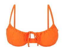 Load image into Gallery viewer, Product Front: Rio De Sol Top Top Dots-Orange Balconet-Tie