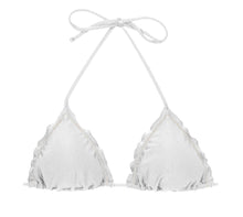 Load image into Gallery viewer, Product Front: Rio De Sol Top Top Shimmer-White Frufru