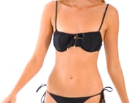 Load and play video in Gallery viewer, Video: Rio De Sol Top Top Shimmer-Black Balconet-Tie