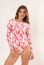 Load image into Gallery viewer, Model Front: Rio De Sol One-Piece Pua-Hibiscus Surf