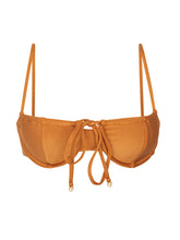 Load image into Gallery viewer, Product Front: Rio De Sol Top Top Shimmer-Nocciola Balconet-Tie
