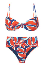 Load image into Gallery viewer, Product Front: Rio De Sol Set Set Leaves Bandeau-Joy Hotpants

