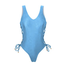 Load image into Gallery viewer, Product Front: Rio De Sol One-Piece Shimmer-Baltic-Sea Zoe
