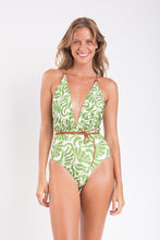 Load image into Gallery viewer, Model Front: Rio De Sol One-Piece Flow New Vegas Capri
