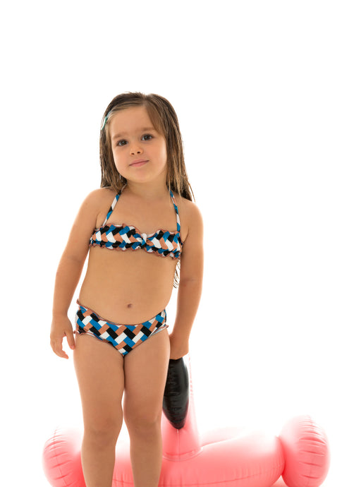 Model Front: Rio De Sol Girl's Two-Piece Geometric Kids
