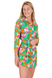 Image 04: Rio De Sol Beach Dresses Green Bloom Chemise