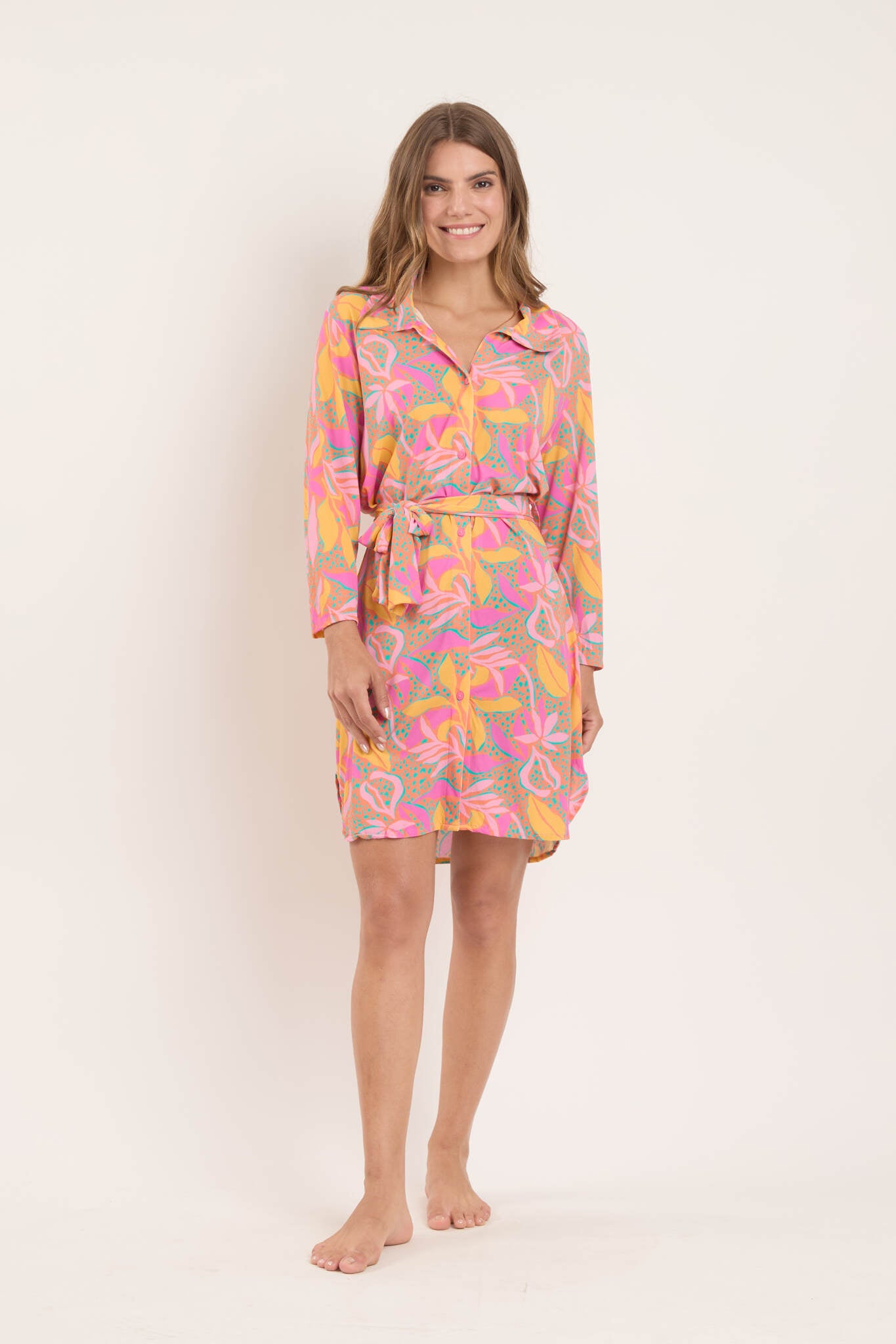 Model Front: Rio De Sol Shirtdress Lyla Chemise